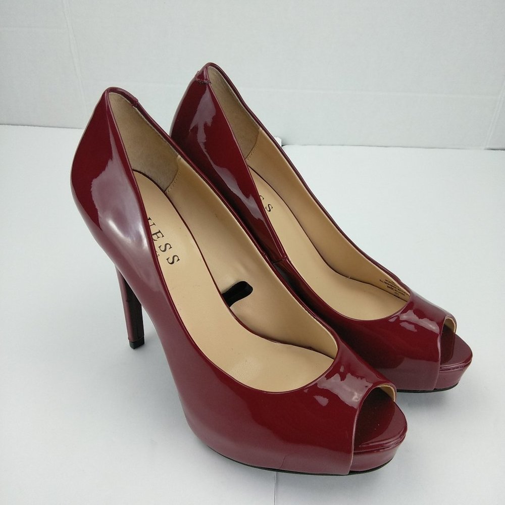Womens guess burgundy stilettos size 8 6 inch